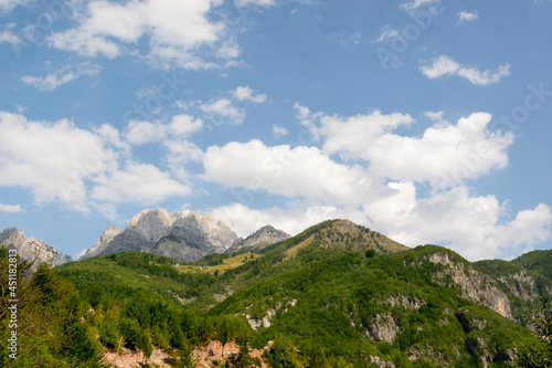 Albanian mountain Alps. Mountain landscape  picturesque mountain view in summer. Albanian nature panorama