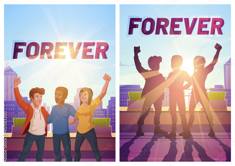 Posters of friends forever with happy people Posters of friends forever with happy people