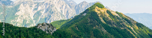 Albanian mountain Alps. Mountain landscape, picturesque mountain view in summer. Albanian nature panorama