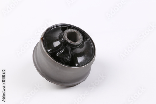 Engine rubber mounting for automobile isolated on white background