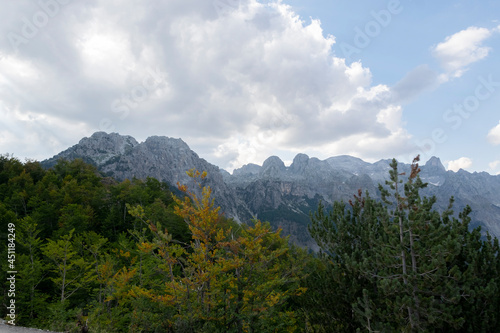 Albanian mountain Alps. Mountain landscape, picturesque mountain view in summer. Albanian nature panorama