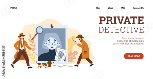 Web banner for advertise private detective agency with professional investigator