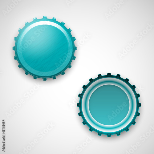 Picture of a beer lid. Bottle cork, view from above. Iron plug