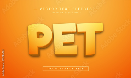 3D Pet text effect - 100% editable eps file