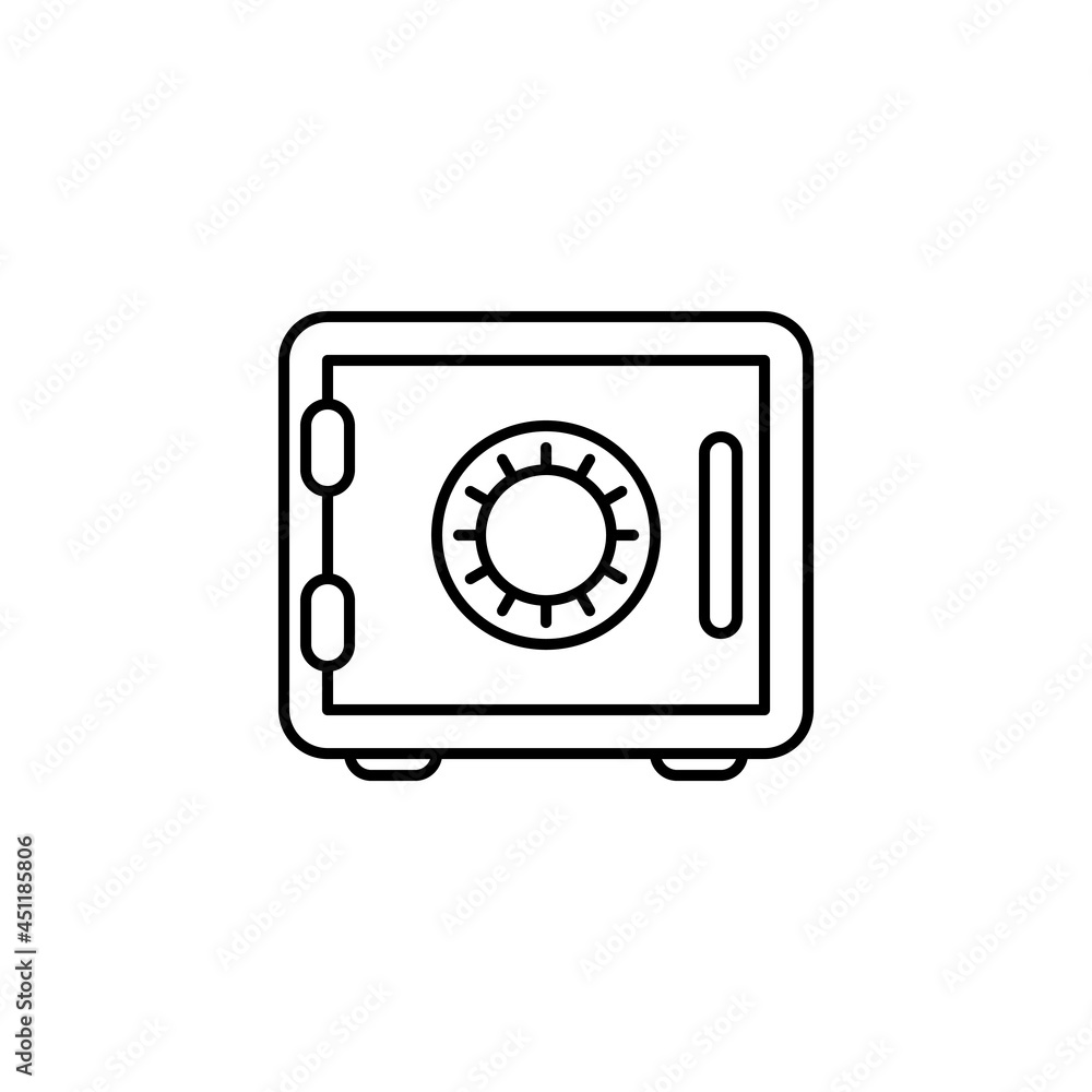 Bank safe line icon. linear style closed safe isolated. Security single isolated modern abstract line design icon safe vault. Bank line icon outline simple sign linear style pictogram. Editable stroke Bank safe line icon. linear style closed safe isolated. Security single isolated modern abstract line design icon safe vault. Bank line icon outline simple sign linear style pictogram. Editable stroke
