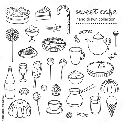 Hand drawn collection for sweet cafe.