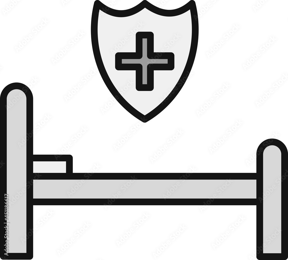 Hospital bed Line Filled Grey Icon Design Hospital bed Line Filled Grey Icon Design