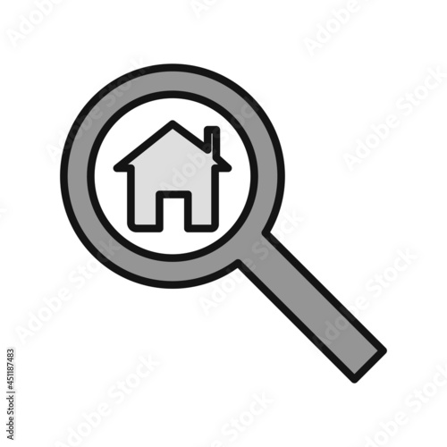 Search Line Filled Grey Vector Icon Design
