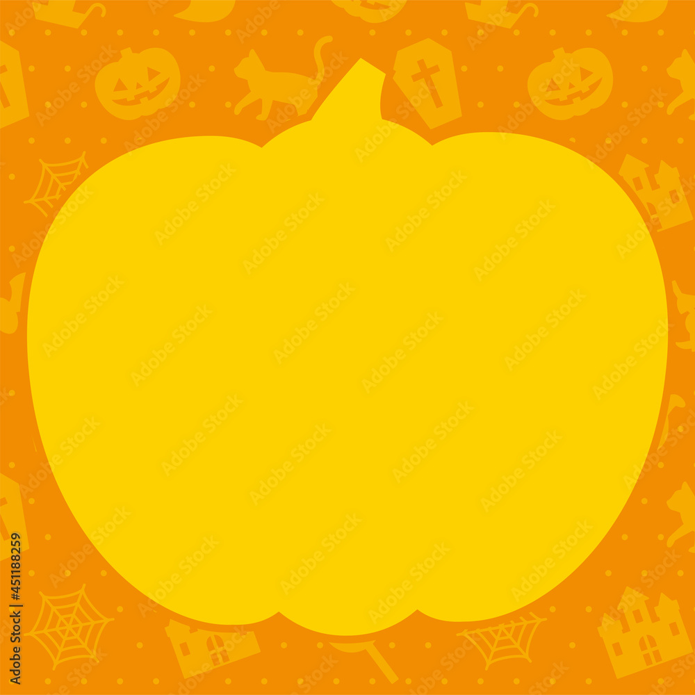ハロウィンのかぼちゃのフレーム　Halloween pumpkin frame vector illustration
