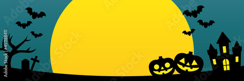 ハロウィンのバナー　背景　フレーム　Halloween Frame Background Vector Illustration