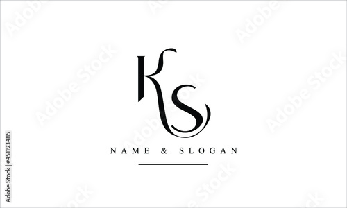 SK, KS, S, K abstract letters logo monogram