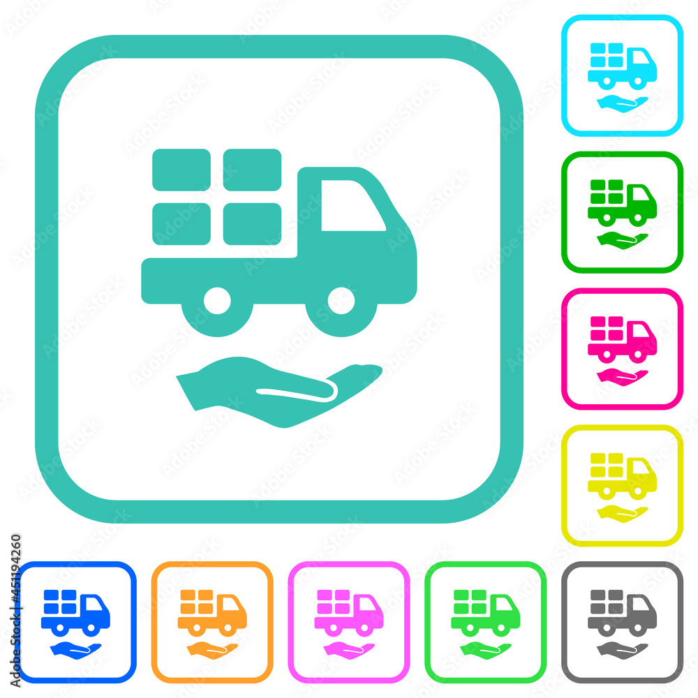 Courier services solid vivid colored flat icons Courier services solid vivid colored flat icons