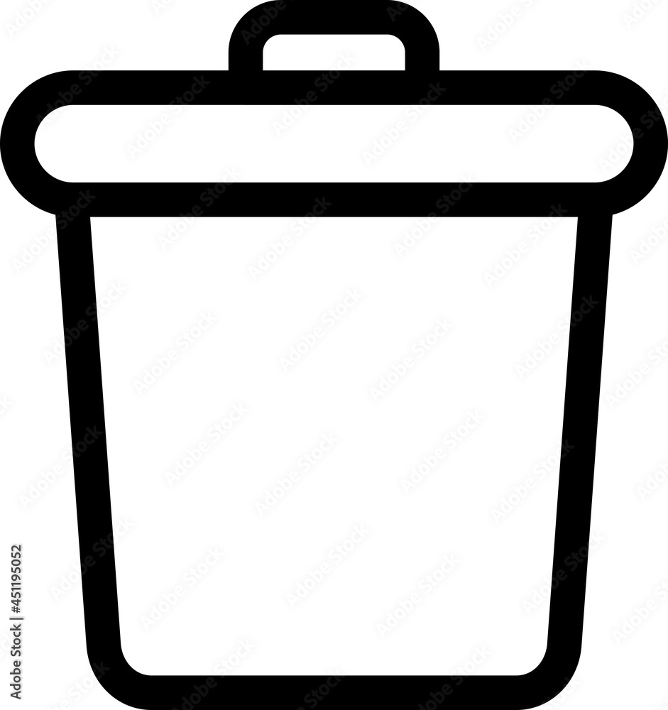 Trush Bin Vector Line Icon Design Trush Bin Vector Line Icon Design