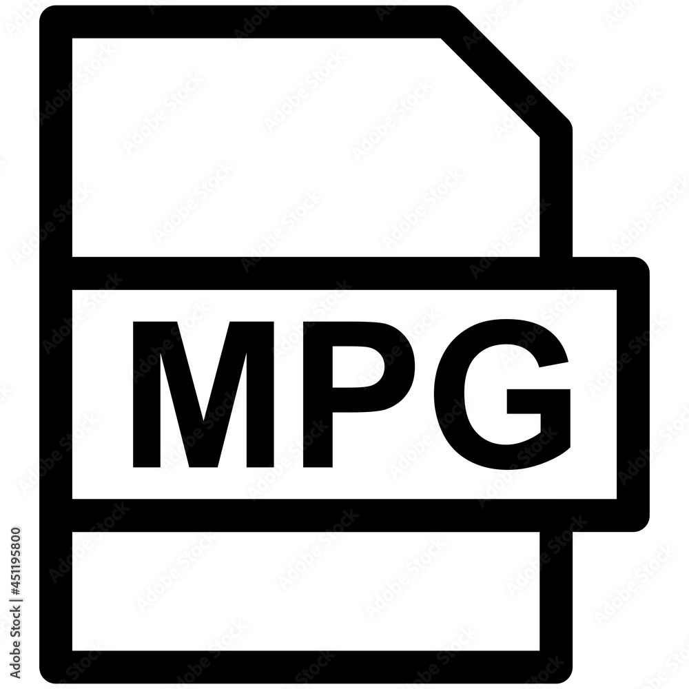 MPG File Format Vector line Icon Design MPG File Format Vector line Icon Design
