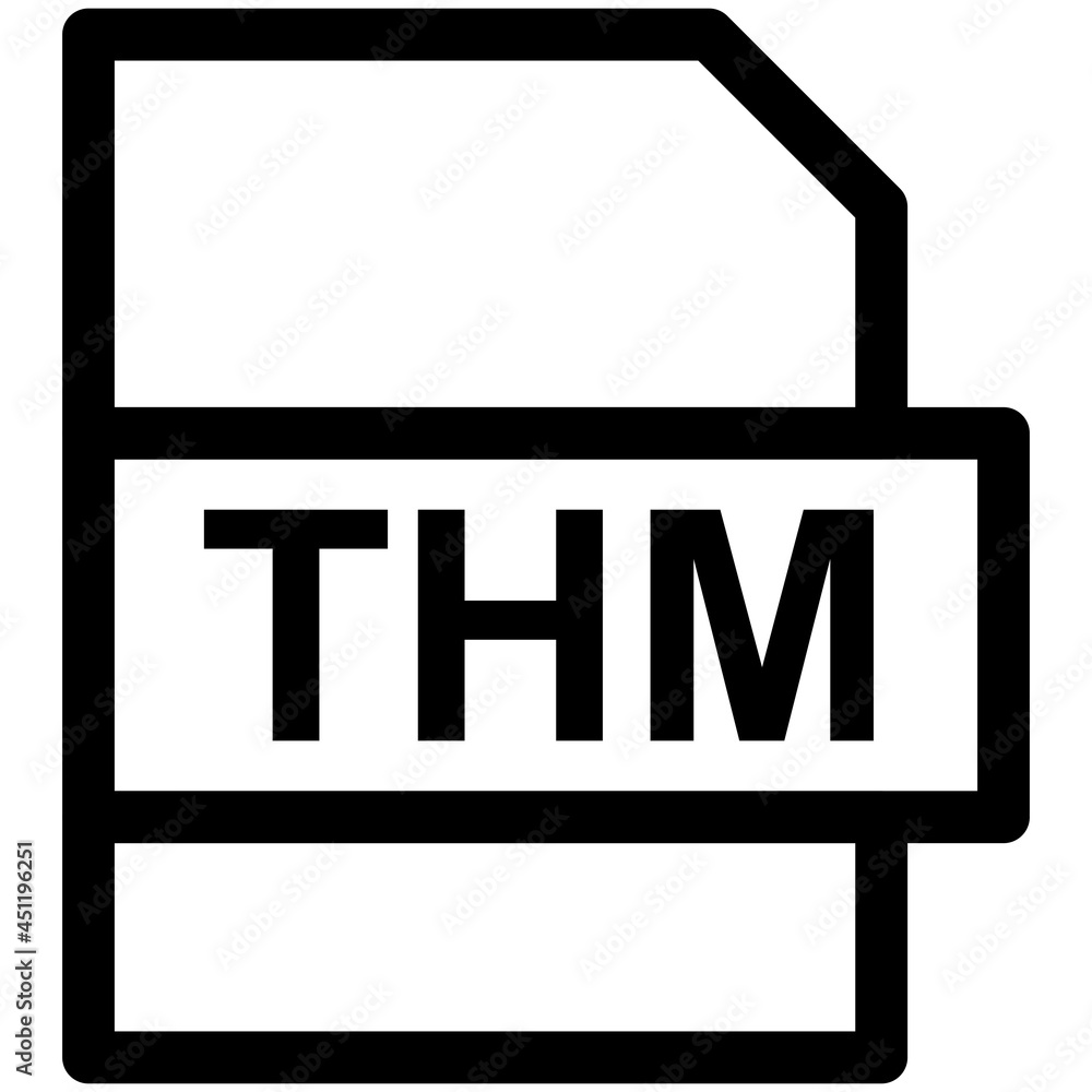 THM File Format Vector line Icon Design THM File Format Vector line Icon Design