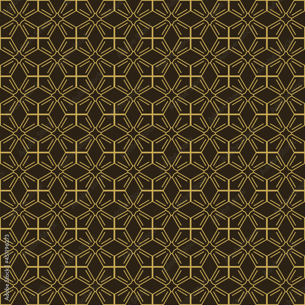 Modern background pattern with gold geometric ornament on black background. Seamless pattern, texture. Vector image Modern background pattern with gold geometric ornament on black background. Seamless pattern, texture. Vector image