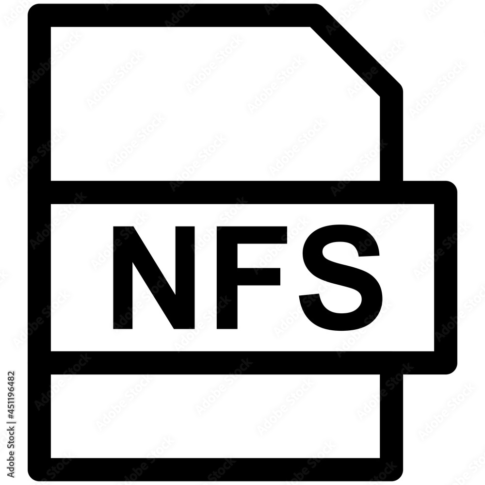 NFS File Format Vector line Icon Design NFS File Format Vector line Icon Design