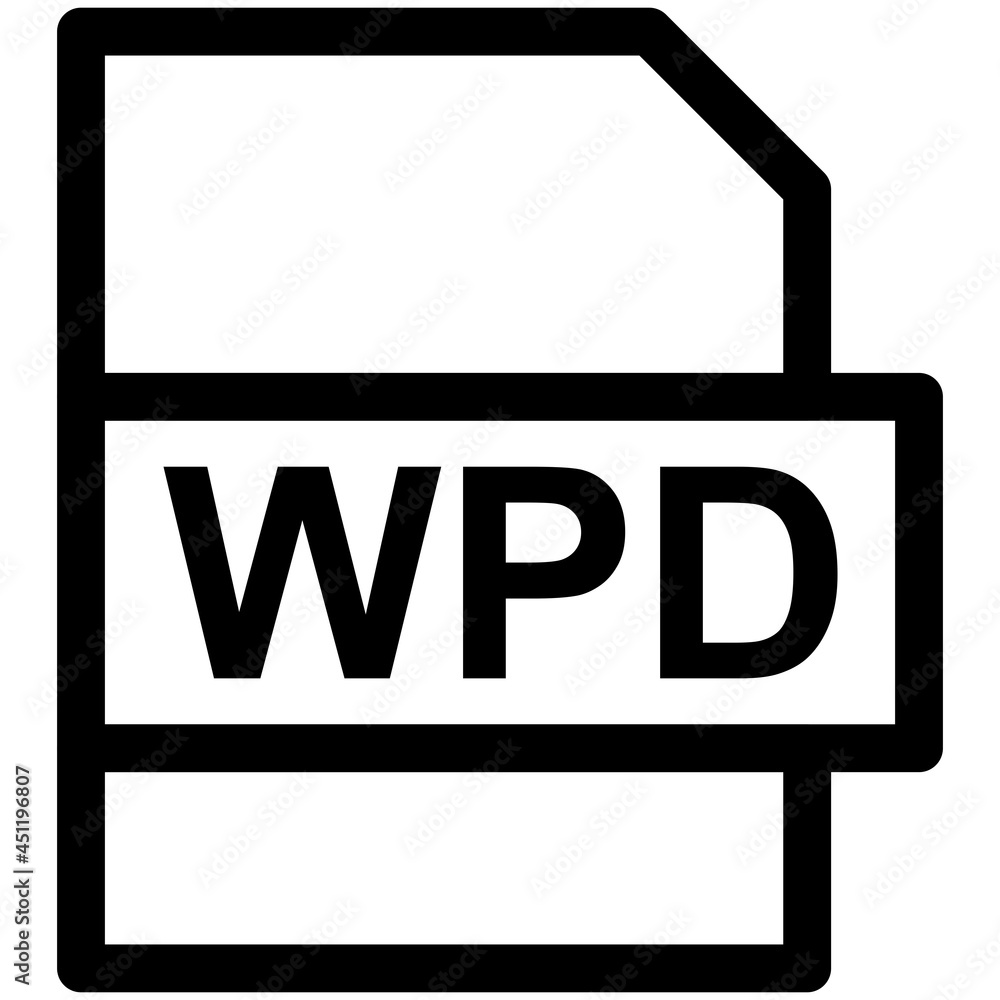 WPD File Format Vector line Icon Design
