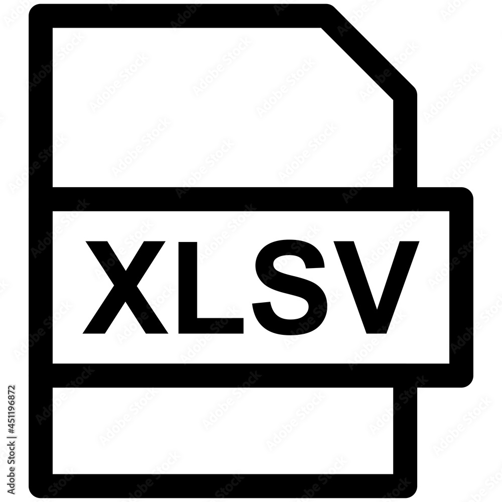 XLSV File Format Vector line Icon Design XLSV File Format Vector line Icon Design