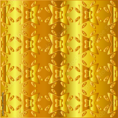 Geometric vector pattern with yellow and white gradient. gold ornament for wallpapers and backgrounds.