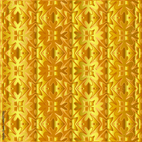 Geometric vector pattern with yellow and white gradient. gold ornament for wallpapers and backgrounds.