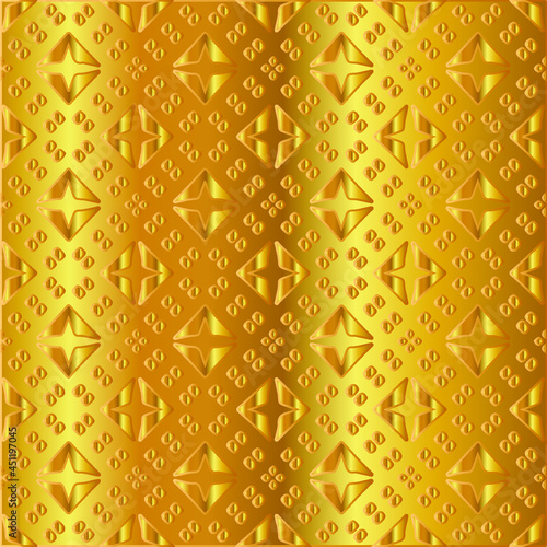 Geometric vector pattern with yellow and white gradient. gold ornament for wallpapers and backgrounds.