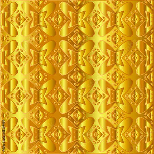 Geometric vector pattern with yellow and white gradient. gold ornament for wallpapers and backgrounds.