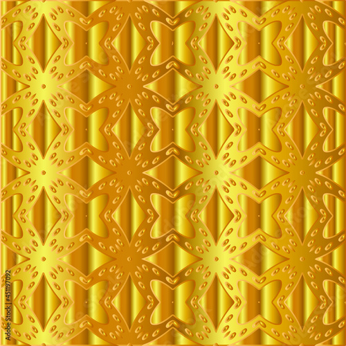 Geometric vector pattern with yellow and white gradient. gold ornament for wallpapers and backgrounds.