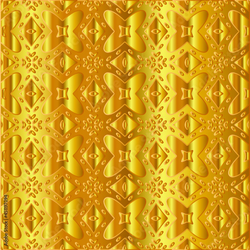 Geometric vector pattern with yellow and white gradient. gold ornament for wallpapers and backgrounds.