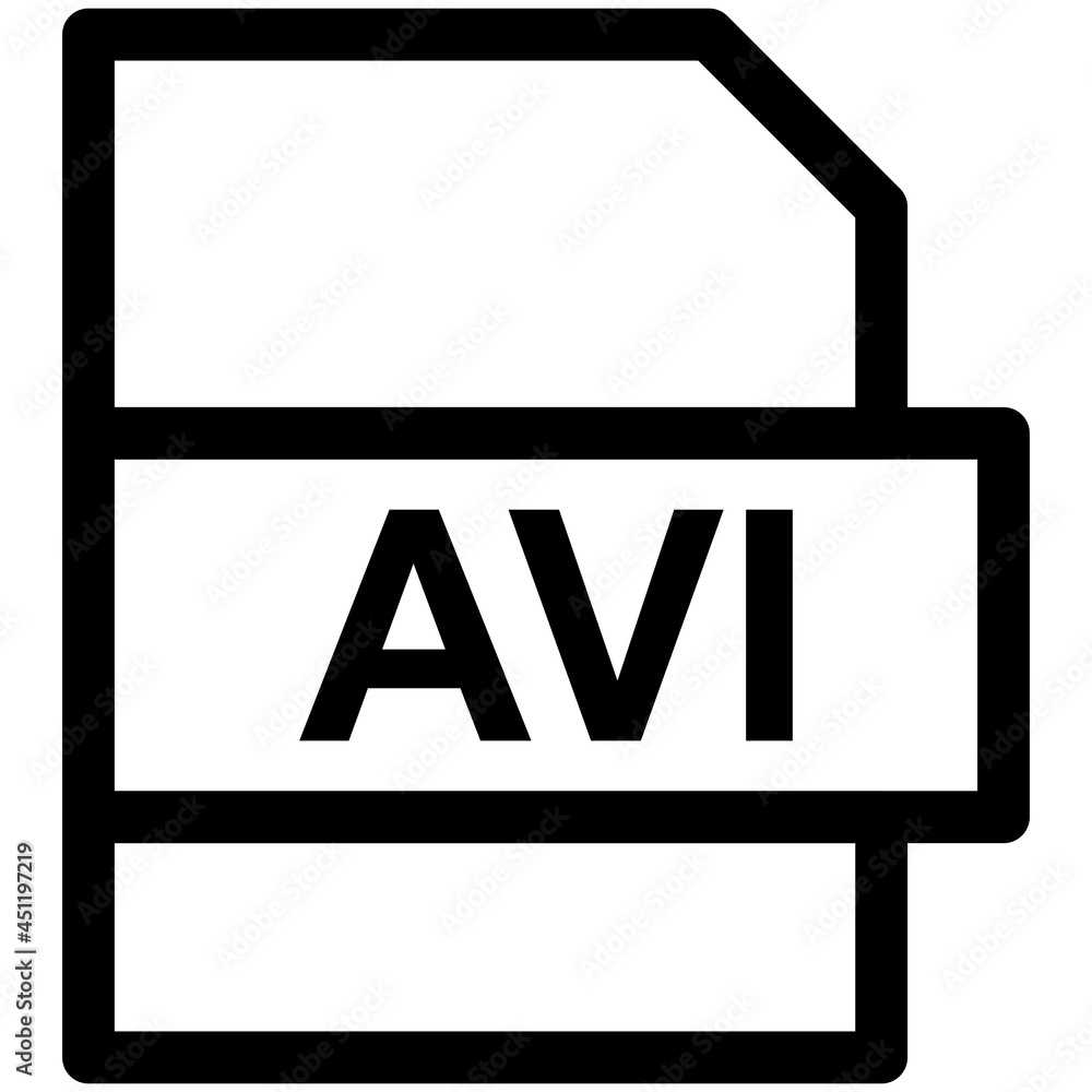 AVI File Format Vector line Icon Design