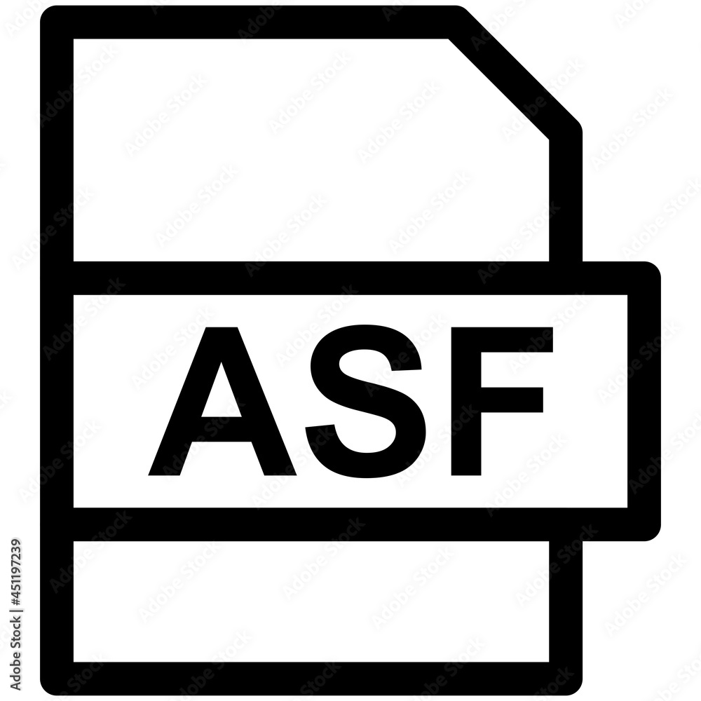 ASF File Format Vector line Icon Design