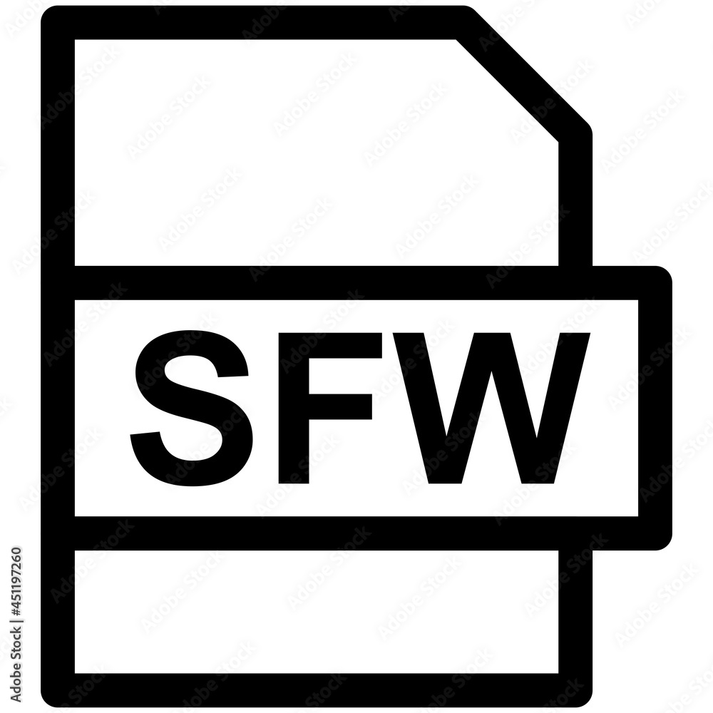 SFW File Format Vector line Icon Design SFW File Format Vector line Icon Design