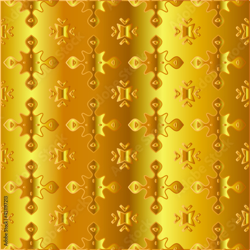Geometric vector pattern with yellow and white gradient. gold ornament for wallpapers and backgrounds.