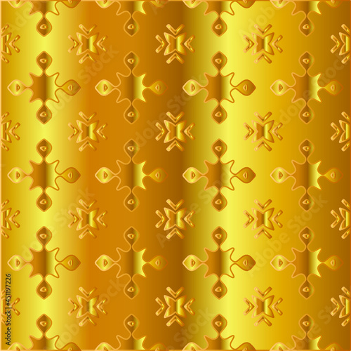 Geometric vector pattern with yellow and white gradient. gold ornament for wallpapers and backgrounds.