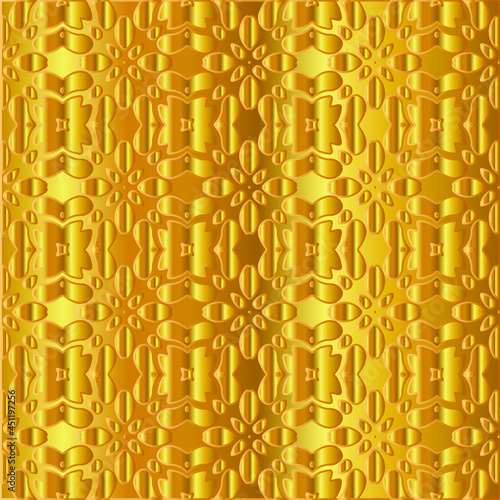 Geometric vector pattern with yellow and white gradient. gold ornament for wallpapers and backgrounds.