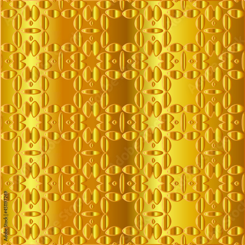 Geometric vector pattern with yellow and white gradient. gold ornament for wallpapers and backgrounds.