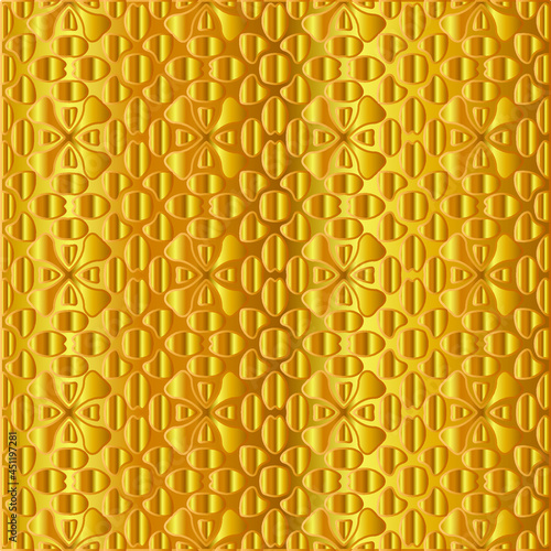 Geometric vector pattern with yellow and white gradient. gold ornament for wallpapers and backgrounds.