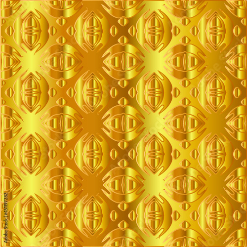 Geometric vector pattern with yellow and white gradient. gold ornament for wallpapers and backgrounds.