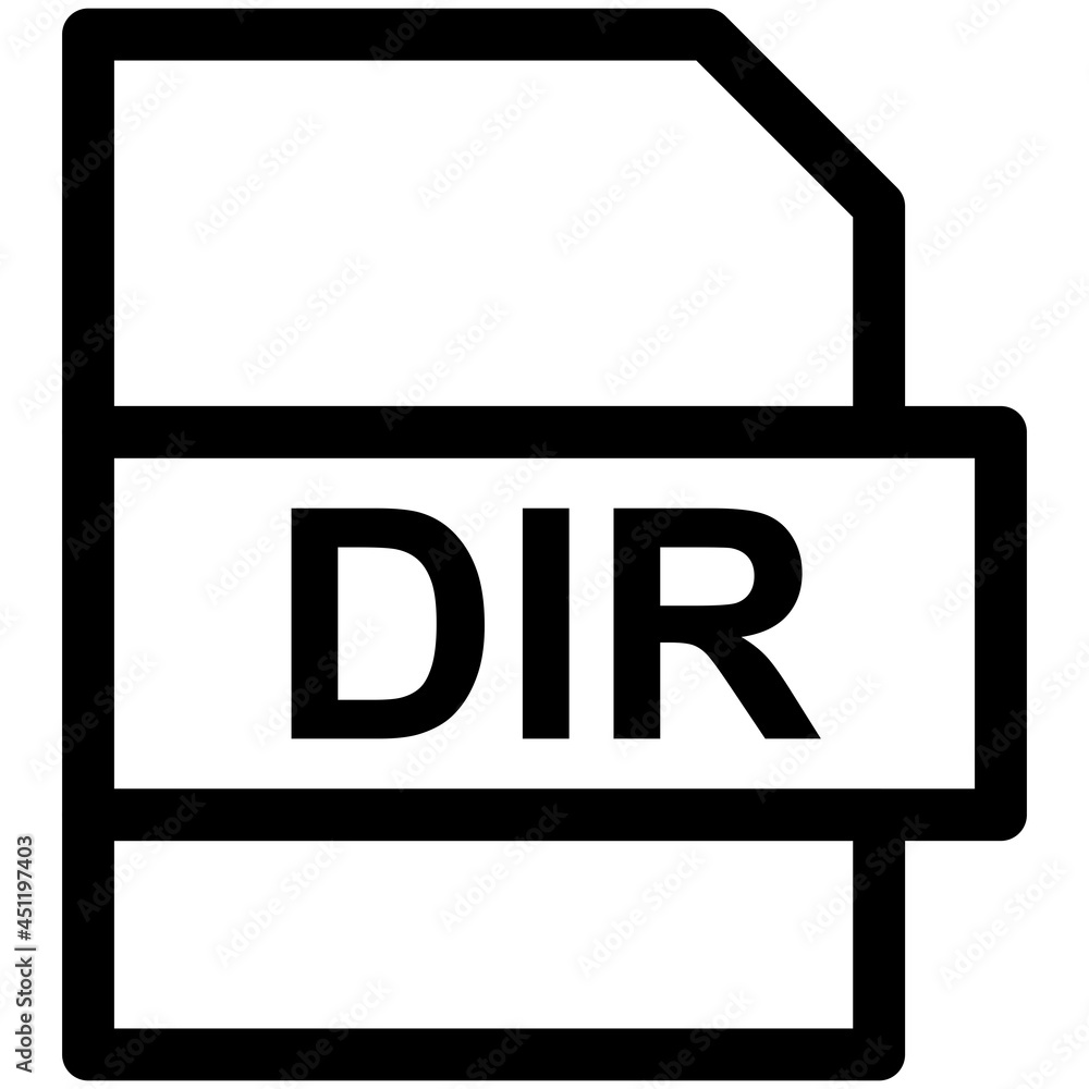 DIR File Format Vector line Icon Design DIR File Format Vector line Icon Design