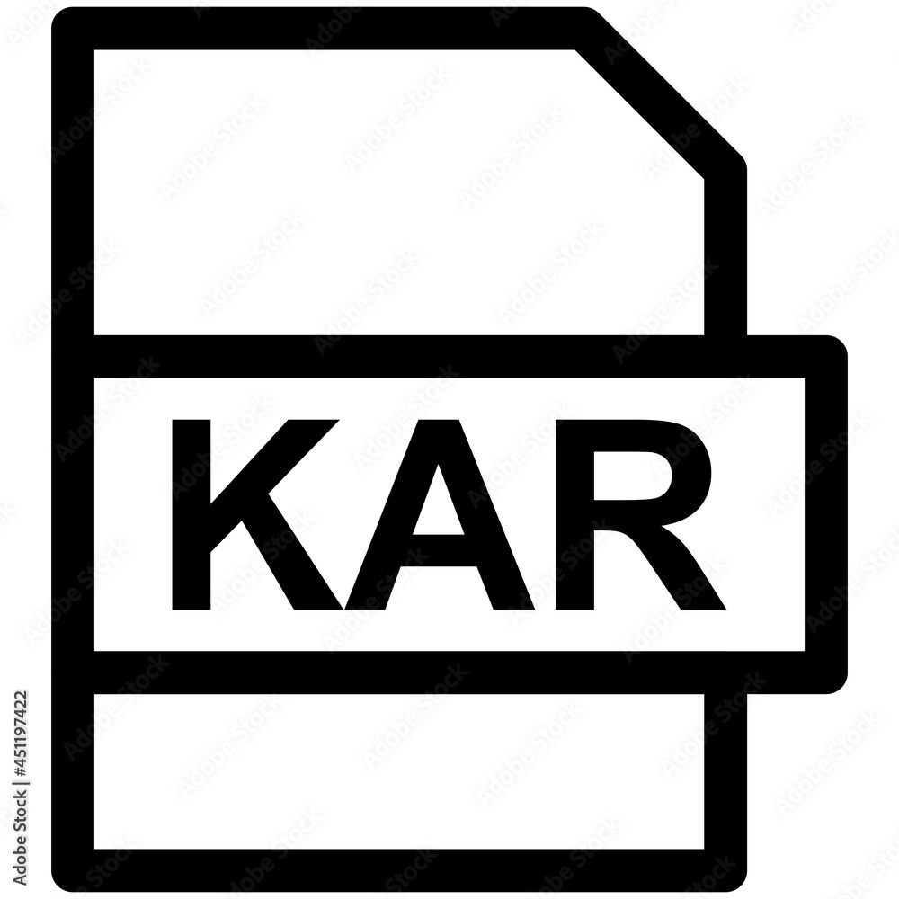 KAR File Format Vector line Icon Design KAR File Format Vector line Icon Design