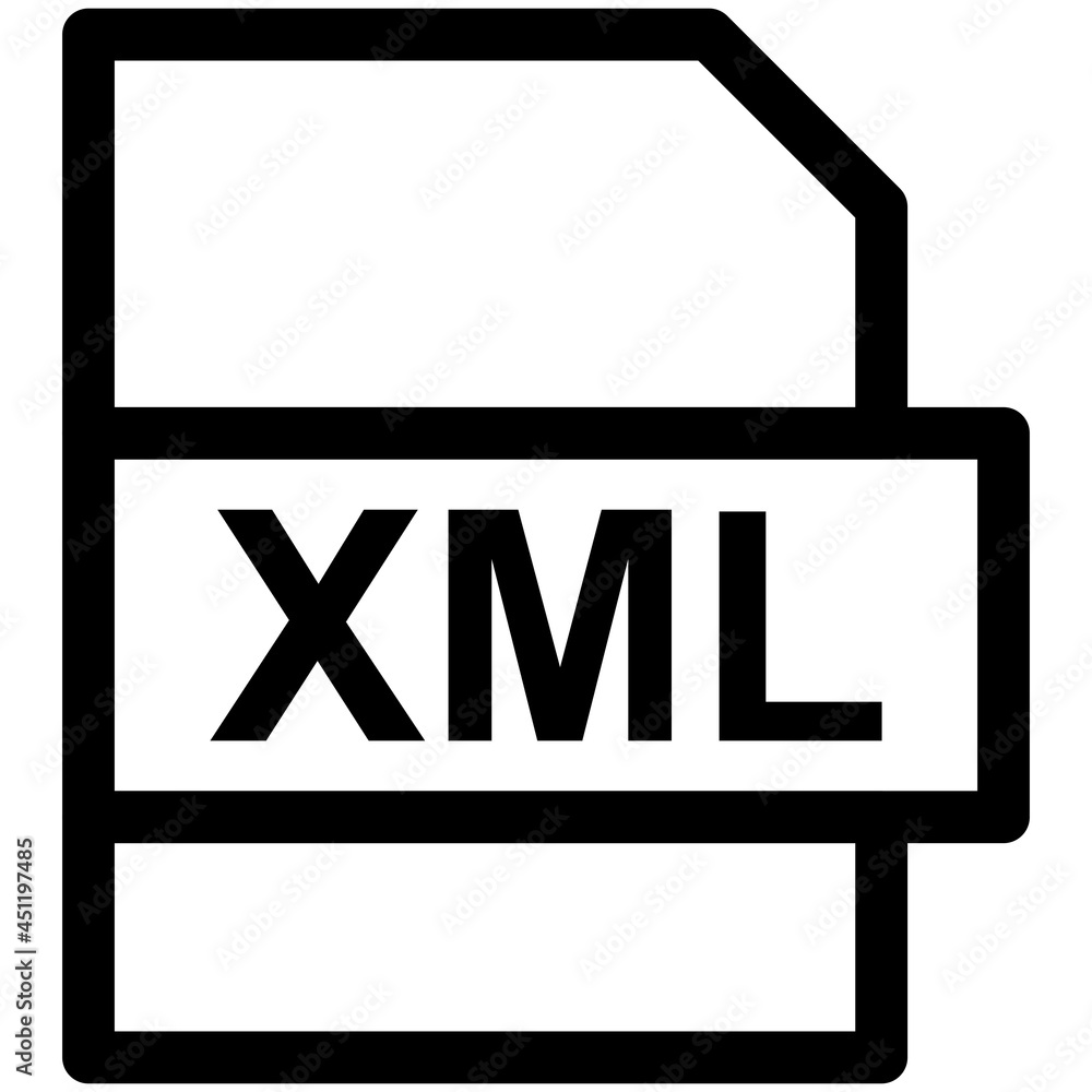 XML File Format Vector line Icon Design XML File Format Vector line Icon Design