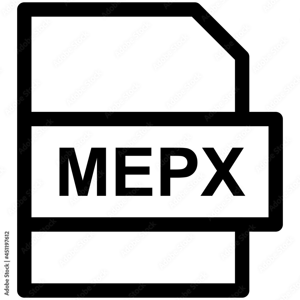 MEPX File Format Vector line Icon Design MEPX File Format Vector line Icon Design