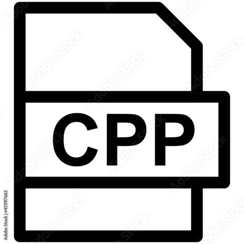 CPP File Format Vector line Icon Design photo