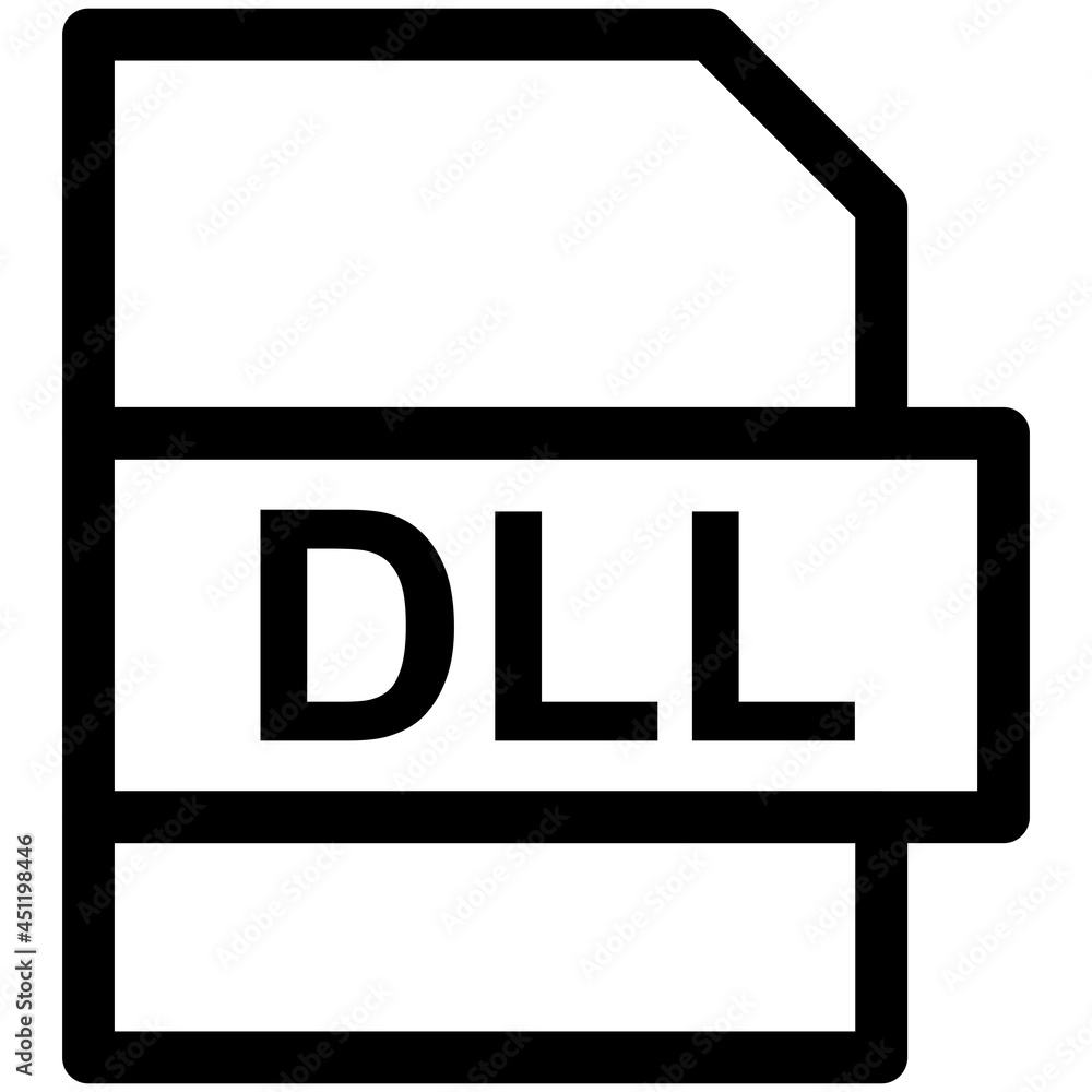 DLL File Format Vector line Icon Design DLL File Format Vector line Icon Design