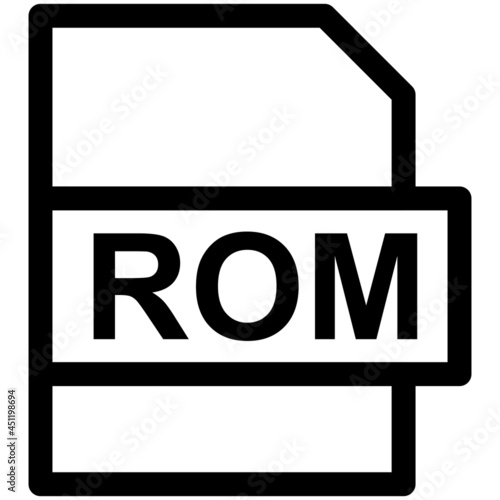 ROM File Format Vector line Icon Design