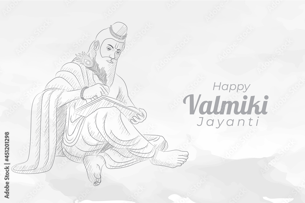 Sketch of Valmiki Jayanti Greetings Card