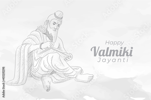Sketch of Valmiki Jayanti Greetings Card photo