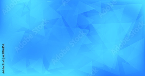 Abstract decorative blue geometric background from triangles. Beautiful polygonal vector screensaver.