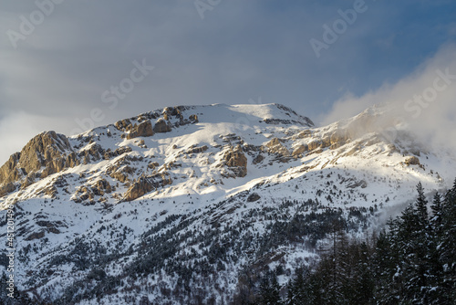 Snowcapped mountains, Ligurian Alps, Italy