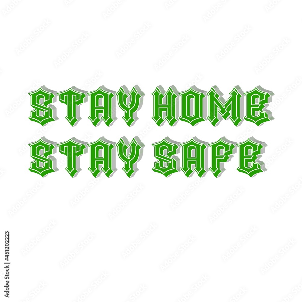 Letter stay home colorful 3D abstract background white Letter stay home colorful 3D abstract background white